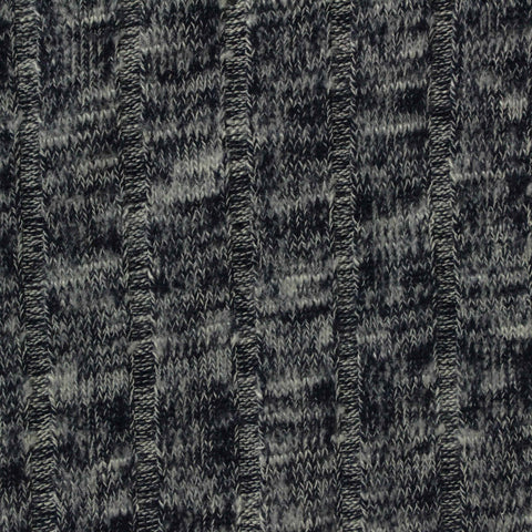 Light Grey Marl Rib Knit, Viscose-Poly, 260 gsm