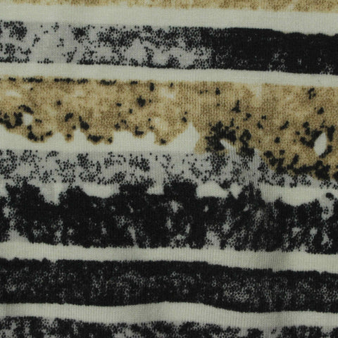 Black Horizontal-Stripe Knit, 200 gsm