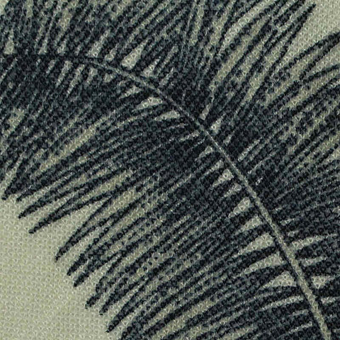 Dark Blue Tropical-Leaf Piqué Knit, Poly-Viscose
