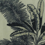 Dark Blue Tropical-Leaf Piqué Knit, Poly-Viscose