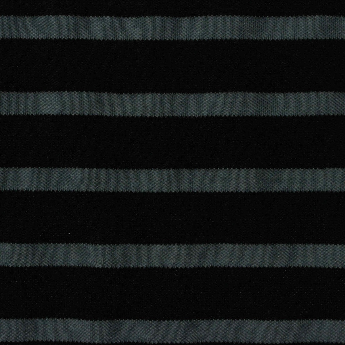 Black Horizontal-Stripe Knit, Polyester, 210 gsm