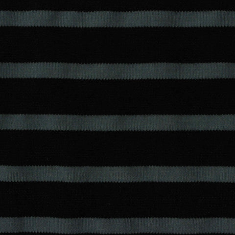 Black Horizontal-Stripe Knit, Polyester, 210 gsm