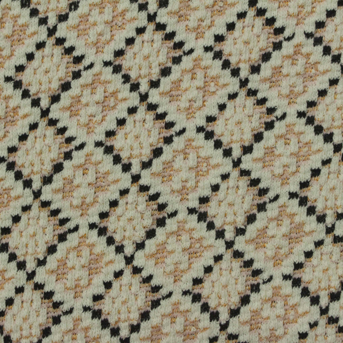Black Houndstooth Jacquard, Poly-Cotton, 290 gsm