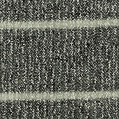 Grey Horizontal-Stripe Rib Knit