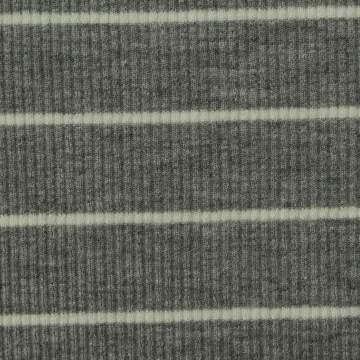 Grey Horizontal-Stripe Rib Knit