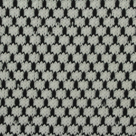 Black Houndstooth Chunky Knit, Polyester, 370 gsm, 166 cm