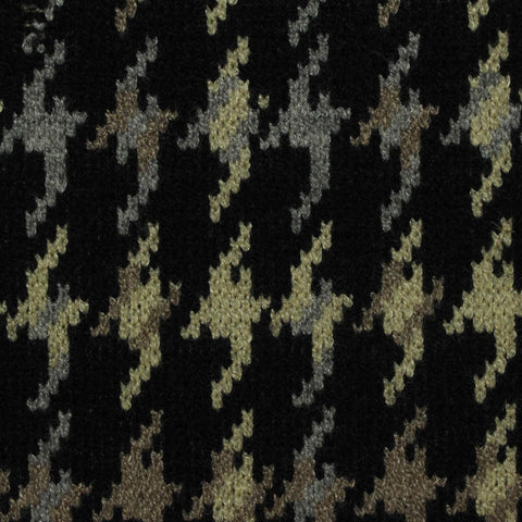 Black Houndstooth Chunky Knit, Viscose-Poly, 430 gsm