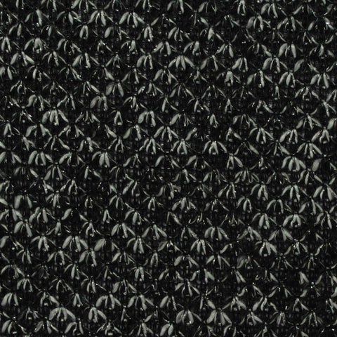 Jacquard Polyester Metallic Interlock Knit Fabric, 250 gsm, 160 cm — Black