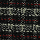 White Horizontal-Stripe Bouclé, Cotton-Poly