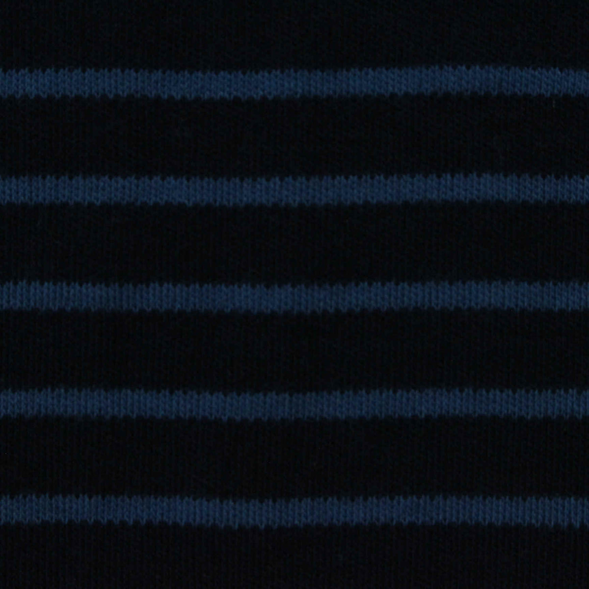 Dark Blue Horizontal-Stripe Interlock Knit, Cotton