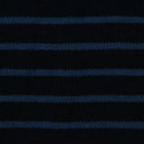 Dark Blue Horizontal-Stripe Interlock Knit, Cotton