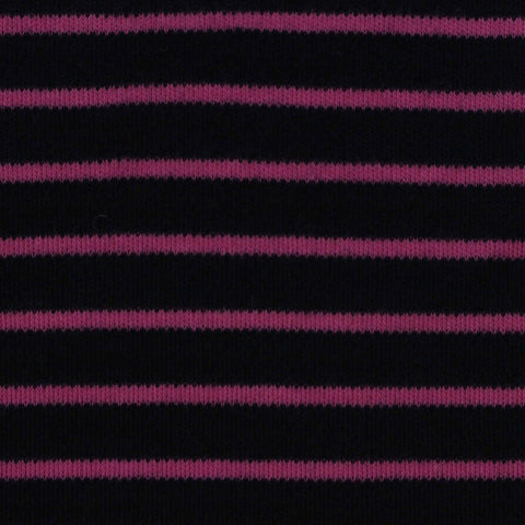 Magenta Horizontal-Stripe Interlock Knit, Cotton
