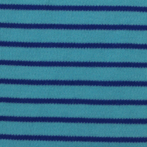 Light Blue Horizontal-Stripe Interlock Knit, Cotton