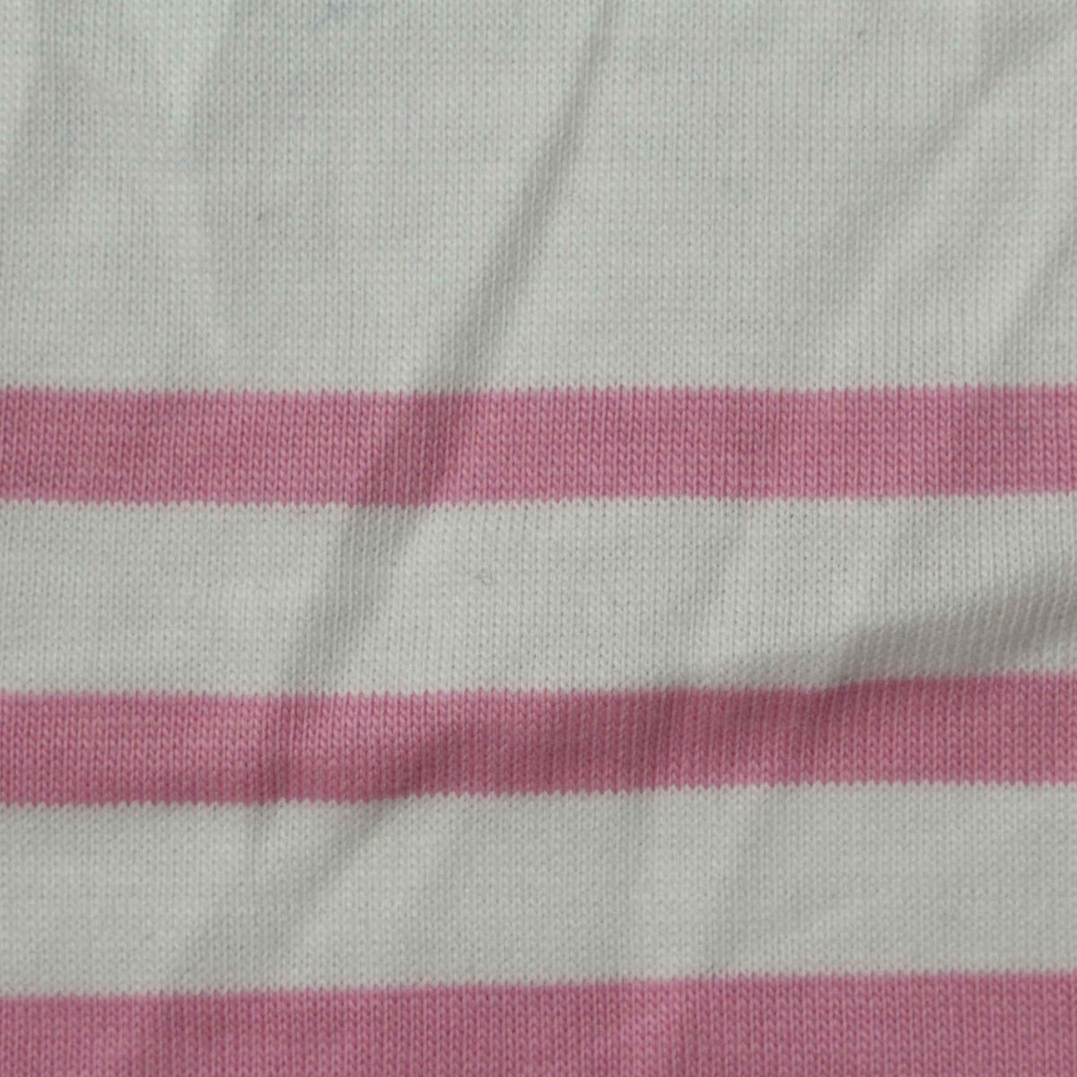Pink Horizontal-Stripe Jersey Knit, Cotton, 210 gsm