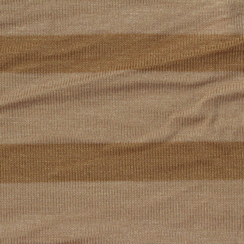 Brown Horizontal-Stripe Jersey Knit, Viscose