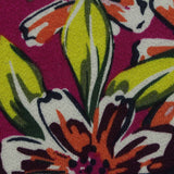Yellow-Green Bold-Floral Jersey Knit, Viscose