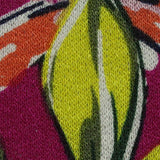 Yellow-Green Bold-Floral Jersey Knit, Viscose — texture