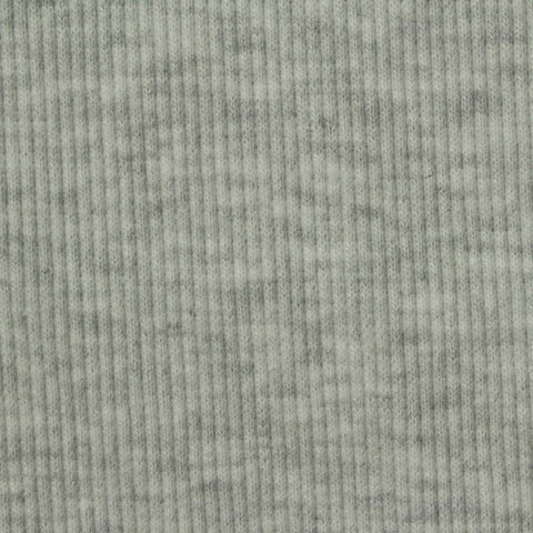 Light Grey Marl Rib Knit, Poly-Cotton, 360 gsm