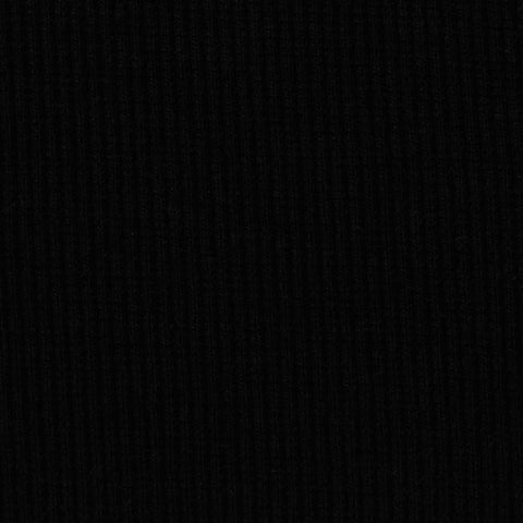 Rib Knit Fabric, 400 gsm, 115 cm — Black