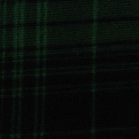 Dark Green Plaid Chunky Knit, Polyester