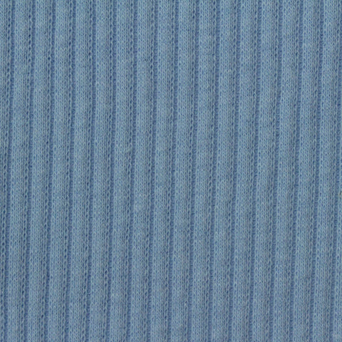 Cotton Stretch Rib Knit Fabric, 260 gsm, 110 cm — Blue
