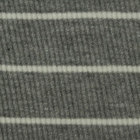 White Horizontal-Stripe Rib Knit, Viscose, 200 gsm