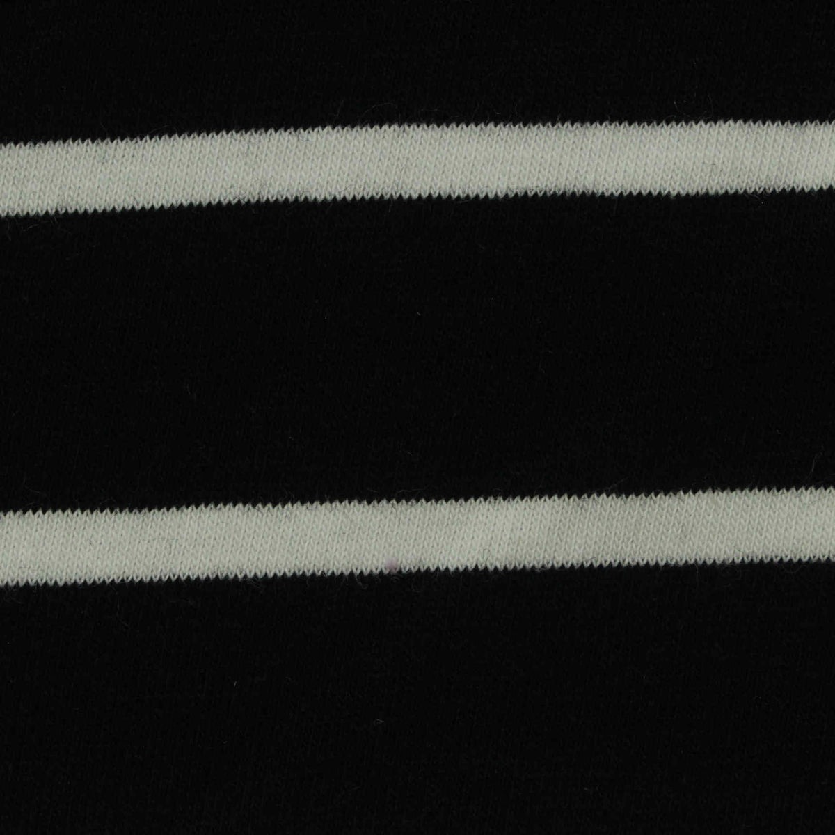 White Horizontal-Stripe Knit, Cotton, 200 gsm