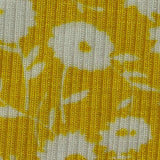 Printed Viscose Stretch Rib Knit Fabric, 280 gsm, 125 cm — Yellow — texture