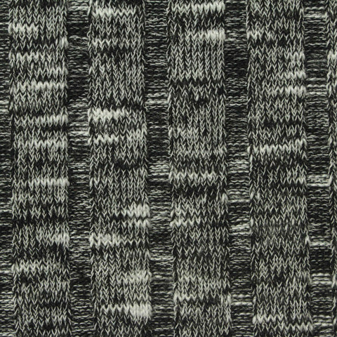 Black Marl Rib Knit, Polyester, 253 gsm