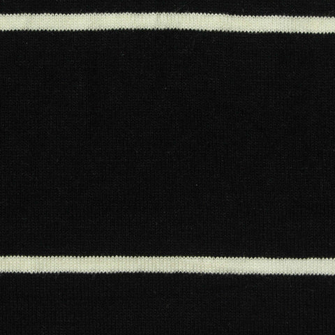 White Horizontal-Stripe Knit, Viscose, 170 gsm