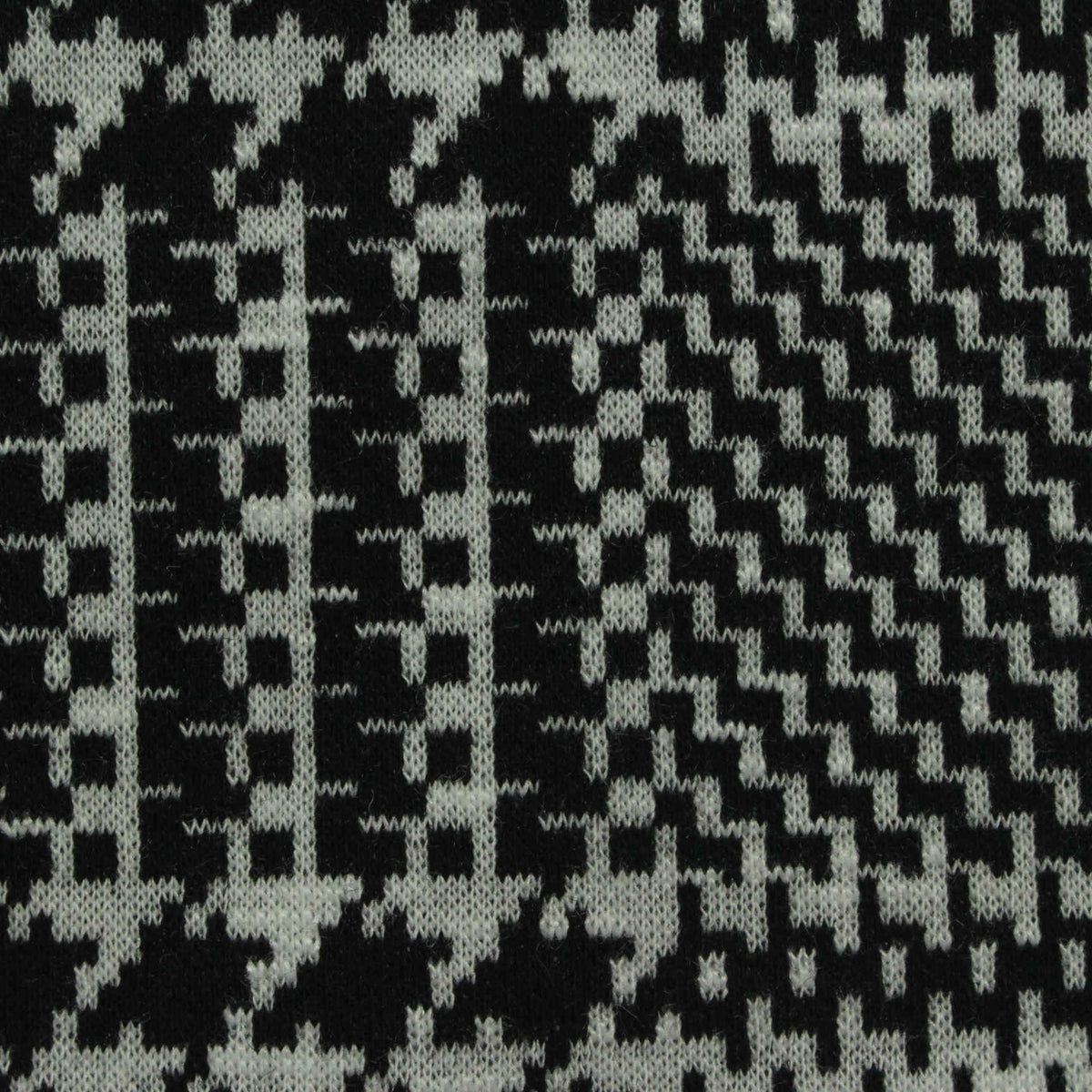 Black Houndstooth Jacquard, Polyester, 344 gsm