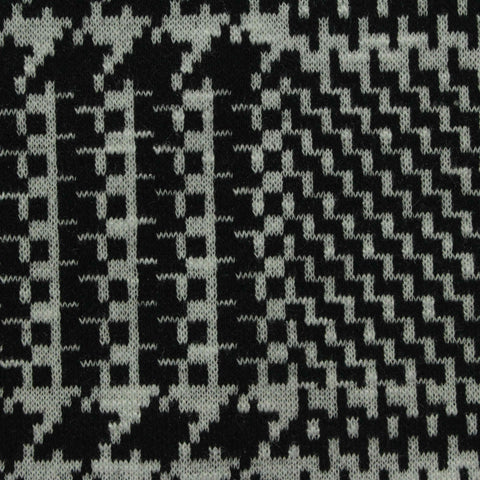 Black Houndstooth Jacquard, Polyester, 344 gsm