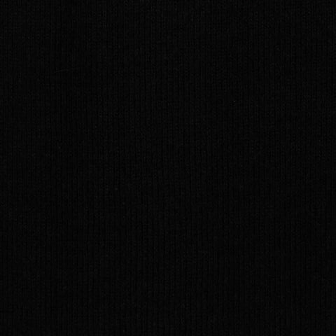 100% Cotton Rib Knit Fabric, 282 gsm, 23 cm — Black