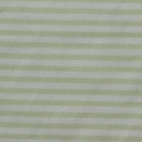 Light Green Horizontal-Stripe Knit, Cotton-Poly