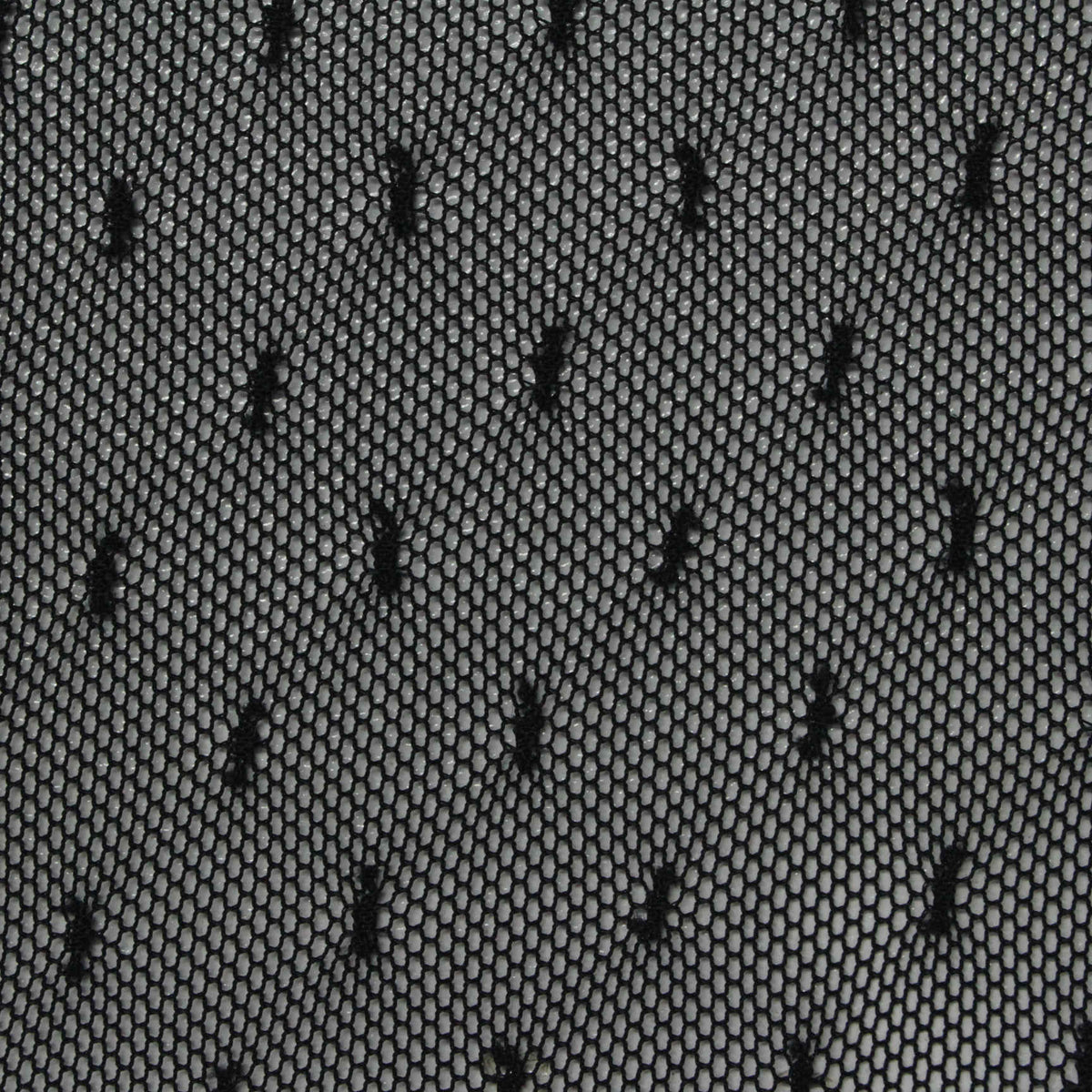 Dotted Mesh Fabric, 58 gsm, 160 cm — Black