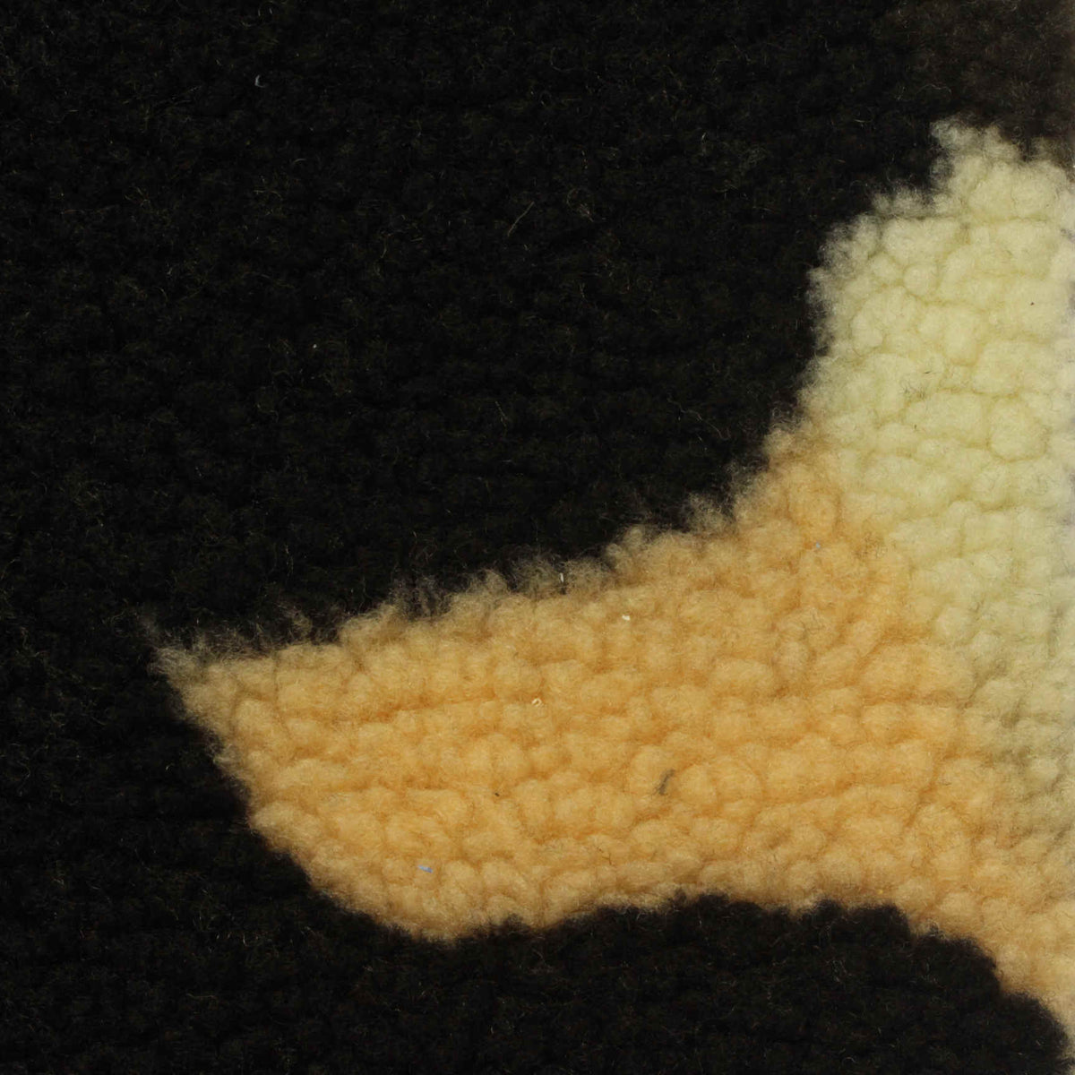Black Animal Print Sherpa Fleece, Polyester, 410 gsm