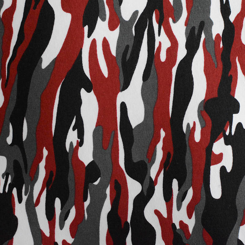 Red Camo Jersey Knit, Cotton
