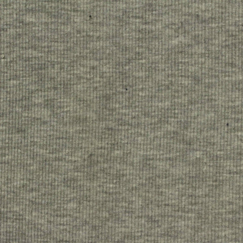 Heathered Grey Marl Rib Knit, Polyester, 280 gsm