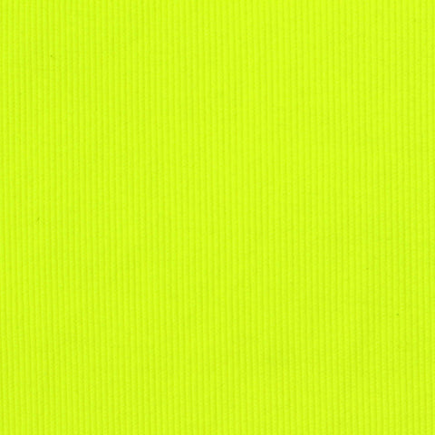 Polyester Stretch Rib Knit Fabric, 287 gsm, 154 cm — Yellow
