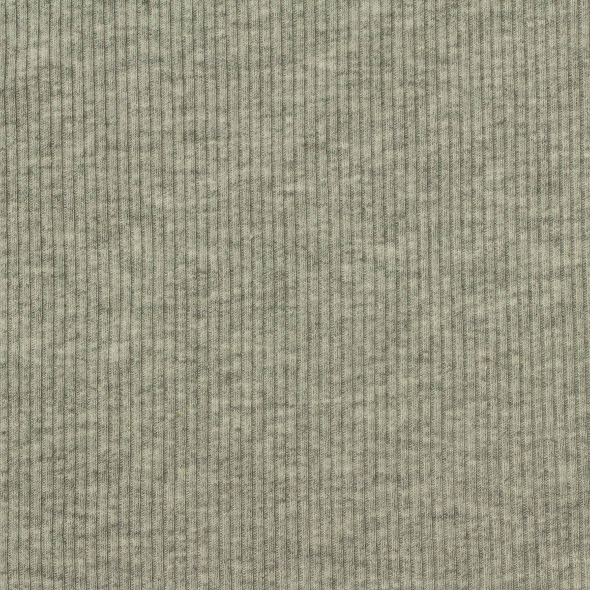 Heather Grey Marl Rib Knit, Poly-Cotton, 349 gsm