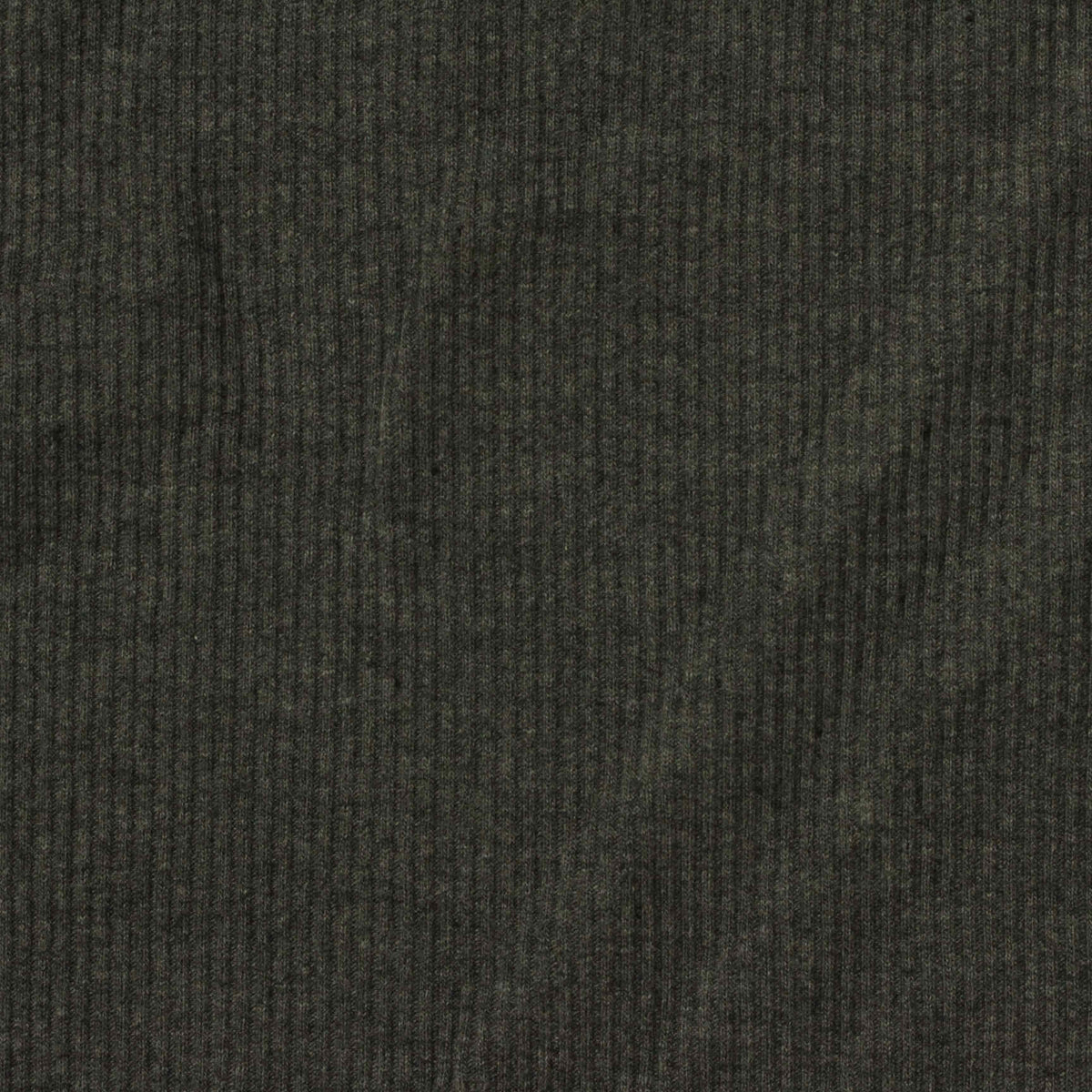 Dark Green Heathered-Marl Rib Knit, Poly-Cotton