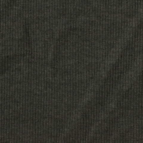 Dark Green Heathered-Marl Rib Knit, Poly-Cotton