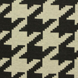 Black Houndstooth Interlock Knit, Poly-Cotton