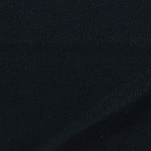 Printed Brushed Polyester Cotton Interlock Knit Fabric, 264 gsm, 180 cm — Navy