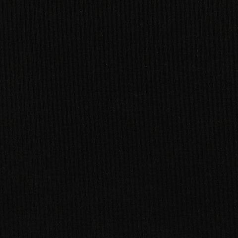 Polyester Cotton Rib Knit Fabric, 266 gsm, 165 cm — Black
