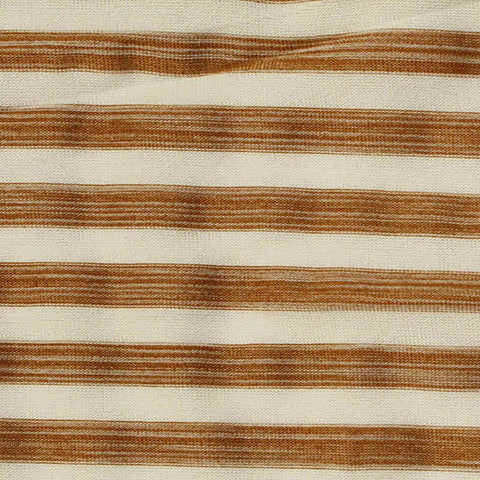 Brown Horizontal-Stripe Jersey Knit, Polyester, 112 gsm