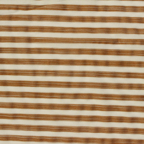 Brown Horizontal-Stripe Jersey Knit, Polyester, 112 gsm
