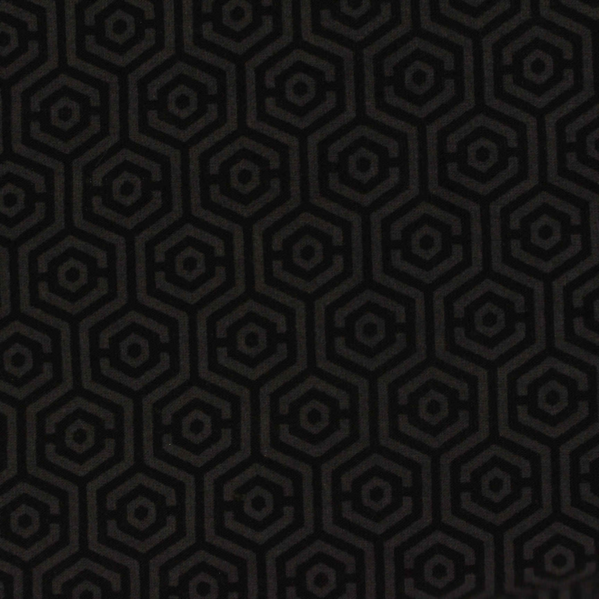 Dark Grey Geometric-Hexagon Interlock Knit, Poly-Cotton
