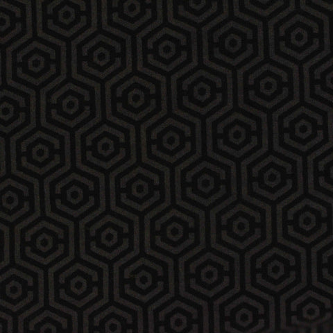 Dark Grey Geometric-Hexagon Interlock Knit, Poly-Cotton