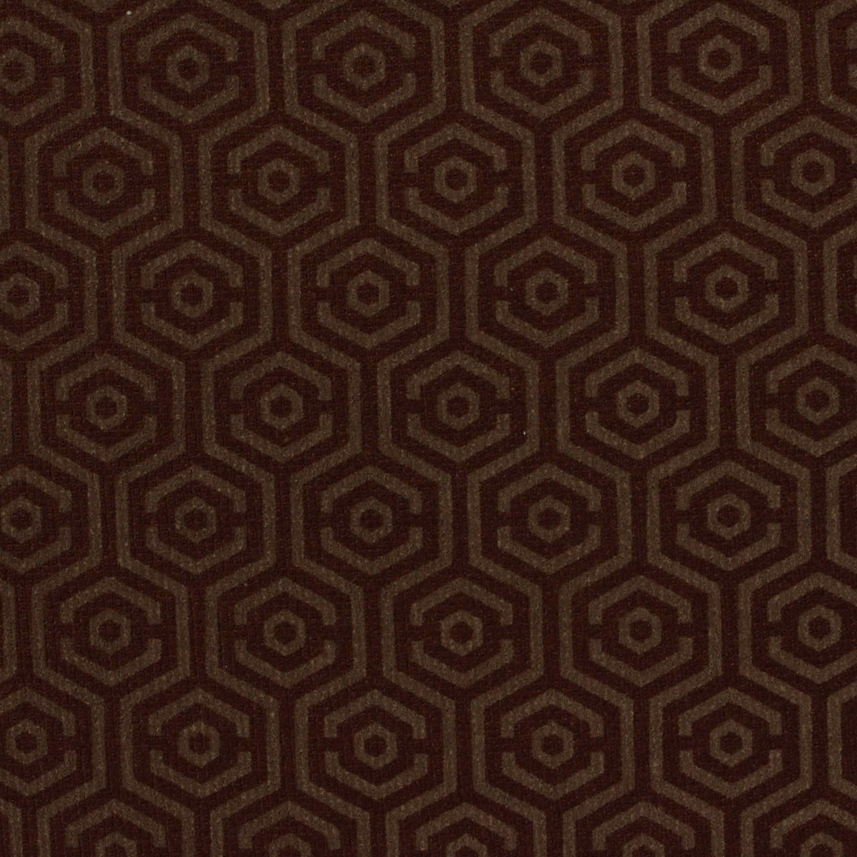 Brown Geometric Interlock Knit, Poly-Cotton